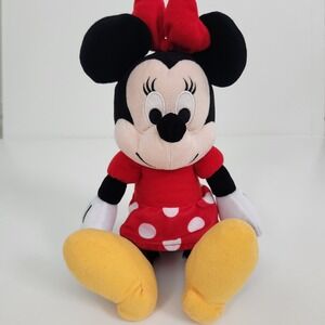 Disney Minnie Mouse Plush Red Polka Dot Dress Stuffed Toy 14 inch